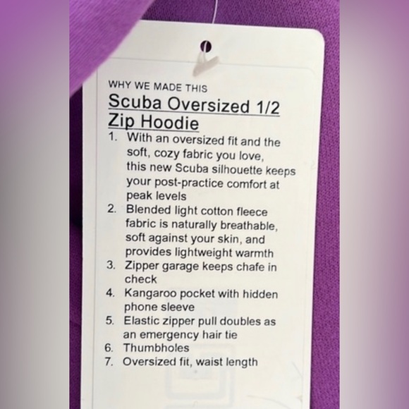 LULULEMON SUCBA OVERSIZED HALF ZIP HOODIE/JACKET-MOONLIT MAGENTA-XS/S,M/L,XL/XXL - Picture 11 of 15
